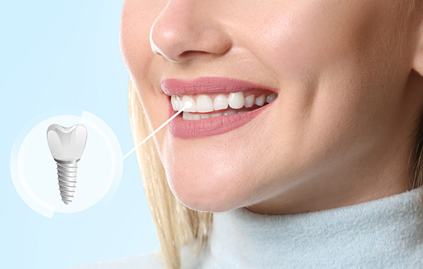 The image shows a close-up of a person s smiling face with a toothpaste advertisement graphic superimposed, featuring an illustration of a toothbrush with bristles and a toothpick with a screw in it.