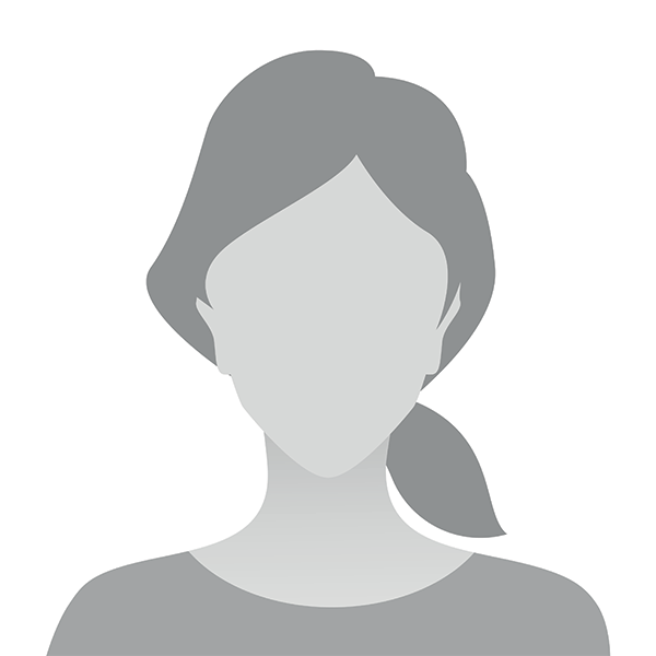 The image shows a stylized silhouette of a person with a side profile view, featuring a hairstyle and neckline, against a white background.